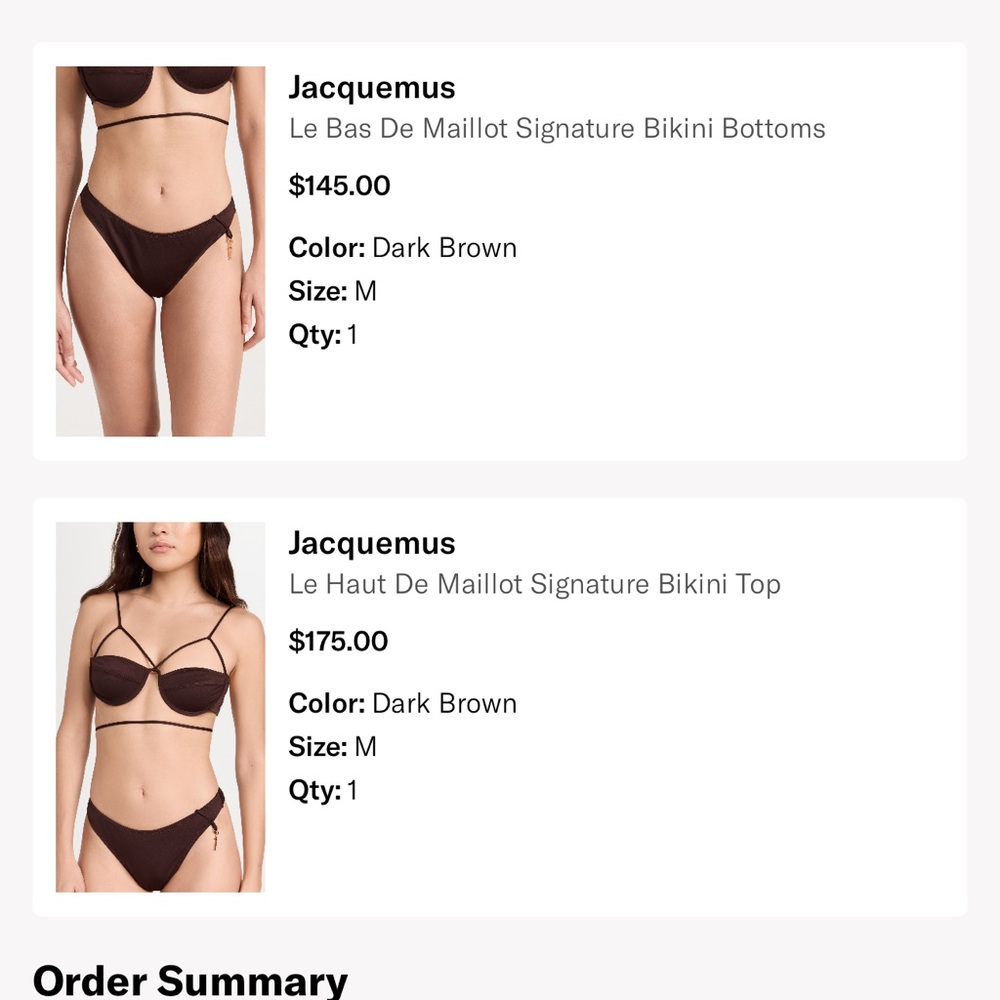Jacquemus Dark Brown Bikini Set